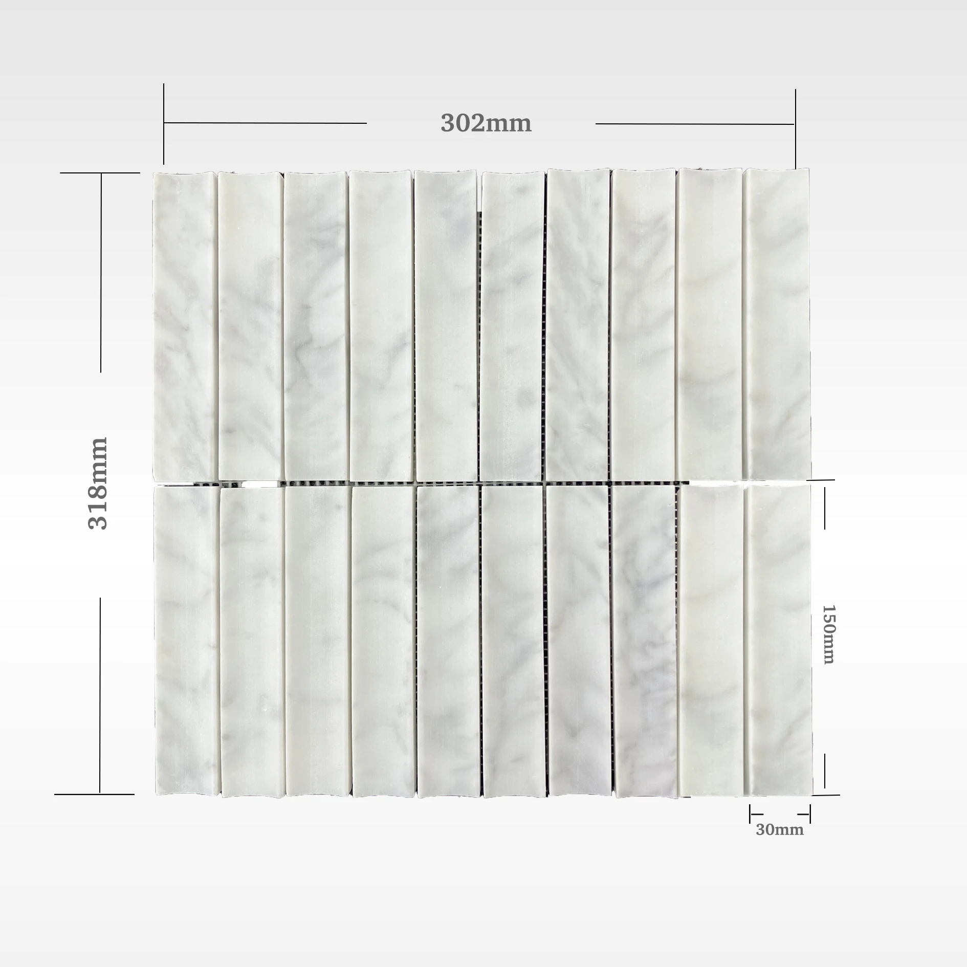 Carrara Mosaic Concave Mosaics Soft Matt