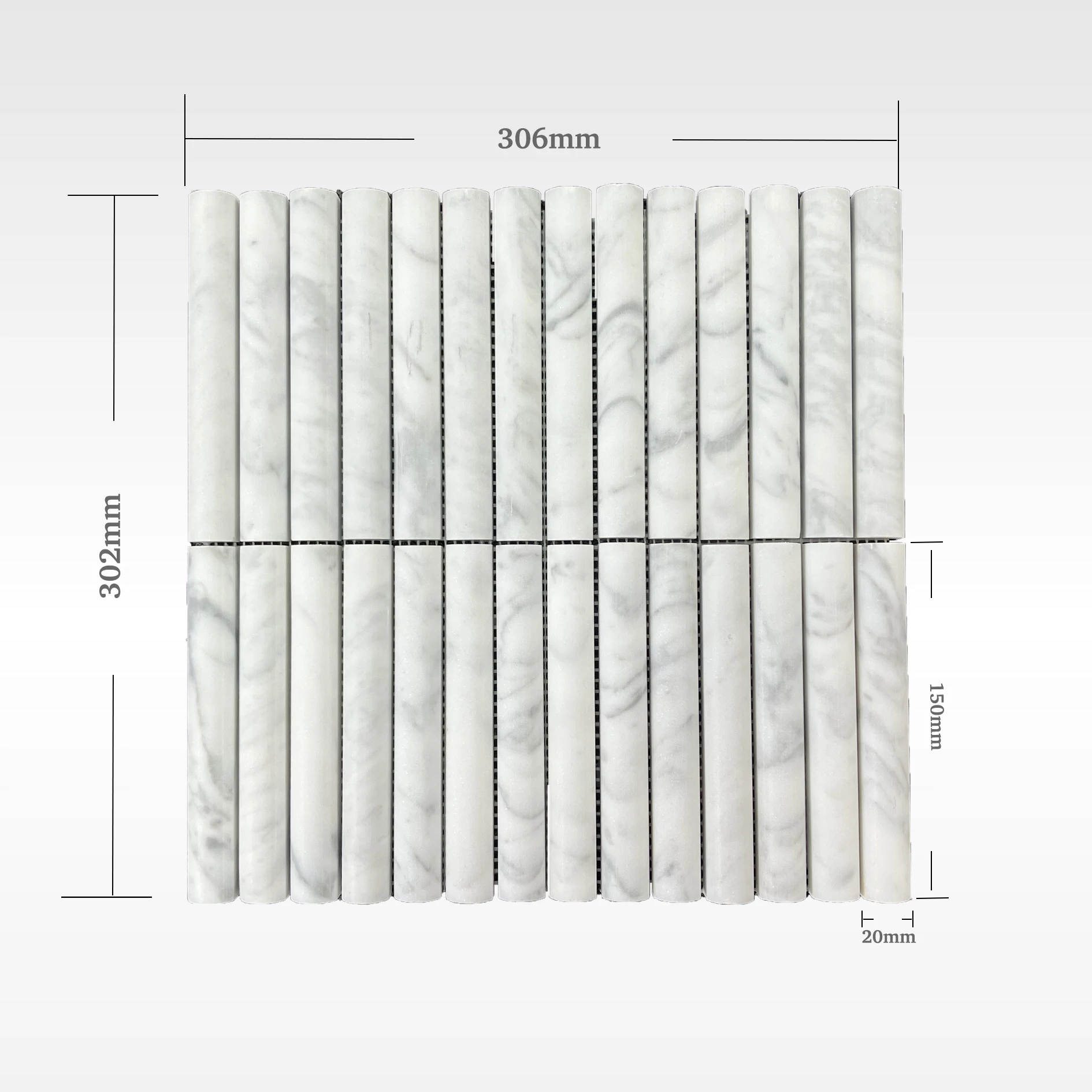 Carrara Mosaic Convex Mosaics Soft Matt