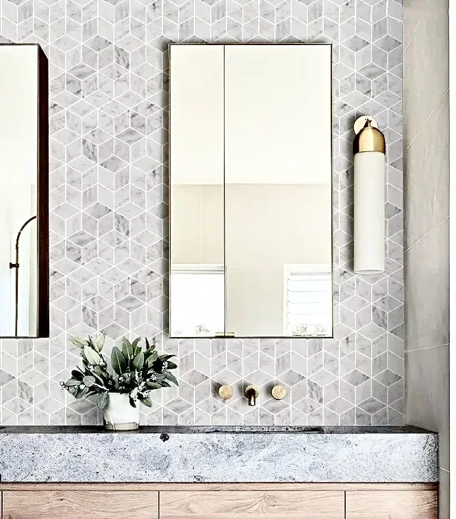 Carrara Marble Diamond Mosaic 3